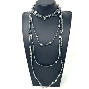 Silpada Necklace Marked 925 Multilayer with Hematite